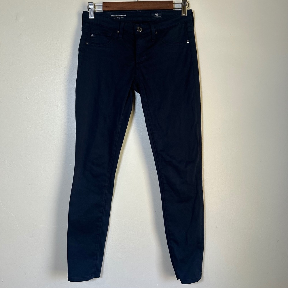 AG Adriano Goldschmied The Legging Ankle Size 24R Navy Blue Super Skinny Pant